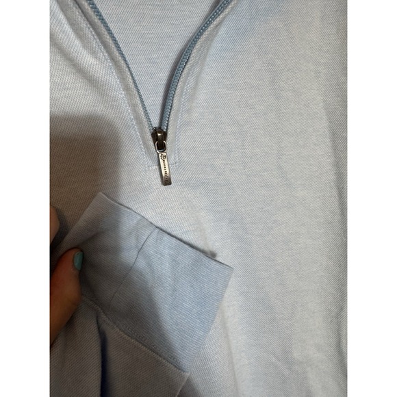 Brooks Brothers Mens L Sky Blue 1/2 Half Zip St Andrews Links Golf Performance - Picture 6 of 10